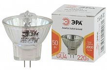 Лампа ЭРА галогенная GU4-MR11-50W-220V-30 CL (галоген, софит, 50Вт, нейтр, ) (10/300/12000)