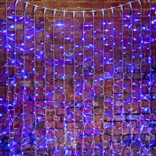 Гирлянда NEON-NIGHT "Светодиодный Дождь" 2х1,5м, постоянное свечение, белый провод, 230 В, диоды СИНИЕ, 360 LED (1/3) фото 8
