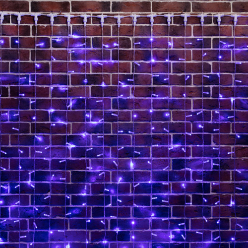 Гирлянда NEON-NIGHT "Светодиодный Дождь" 2х6м, постоянное свечение, прозрачный провод, 230 В, диоды СИНИЕ, 1140 LED (1/2) фото 2