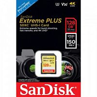 SDXC  128GB  SanDisk Class 10 Extreme Plus V30 UHS-I U3 (150 Mb/s)
