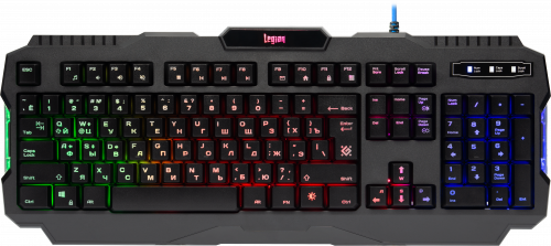 Клавиатура игровая DEFENDER Legion GK-010DL, RGB подсветка, влагоустойчивая, черный (1/20) (45010) фото 2