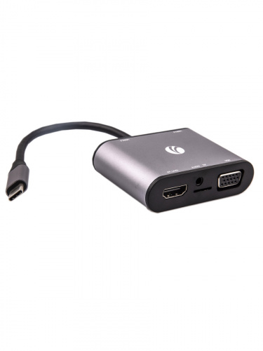 USB-концентратор USB3.1 Type-CM-->HDMI +VGA+3XUSB +PD charging+TF+AUDIO,Aluminum Shell, VCOM <CU425> (1/100) (CU425M) фото 8