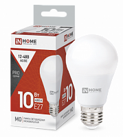 Лампа светодиодная IN HOME MO-PRO 10Вт 12-48В Е27 4000К 900Лм низковольтная (10/100) (4690612038032)