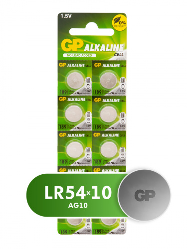 Элемент питания GP AG10/LR1130/LR54/389A/189  BL10  (10/250/5000) (GP 189FRA-2C10 250/5000)
