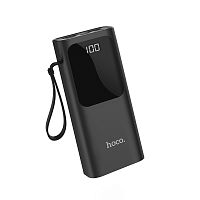 Мобильный аккумулятор Аккумулятор внешний HOCO J41, 10000mAh, 2 USB выхода, Micro, Lightning и Type-C входы, дисплей, чёрный (1/63) (6931474708465)