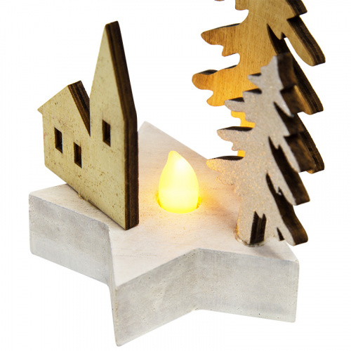 Фигурка деревянная NEON-NIGHT с подсветкой "Домик в лесу" 9*8*10 см (1/96) (504-043) фото 3