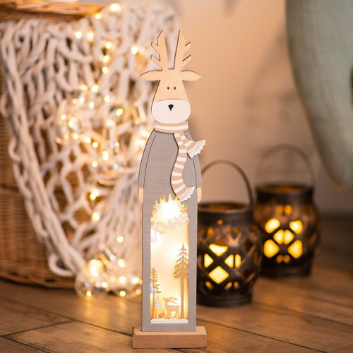 Фигурка деревянная NEON-NIGHT с подсветкой "Рождественский олень" 11х5х47 см (1/24) (504-007) фото 3