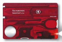 Швейцарская карта Victorinox SwissCard Lite, красный, полупрозрачный (подар. коробка)