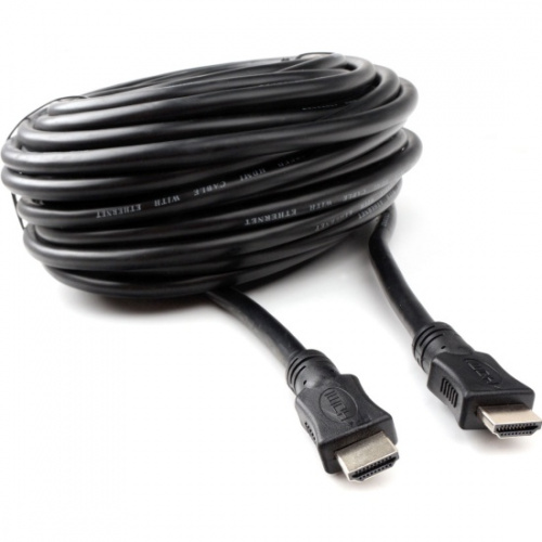 Кабель HDMI Cablexpert, 15м, v1.4, 19M/19M, черный, позол.разъемы, экран, пакет (CC-HDMI4-15M)