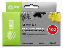 Картридж струйный Cactus CS-PFI102Y желтый (130мл) для Canon IP iPF500/iPF600/iPF700/MFP M40/iPF765/LP17/LP24