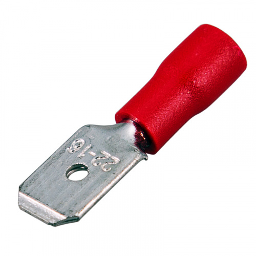 Клемма плоская REXANT, изолированная штекер - 6.3 мм, 0.5-1.5 мм², (РПи-п 1.5-(6.3) / MDD1.25-250), красный, в упак. 10 шт. (10/10) фото 4