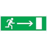 Табличка REXANT ПВХ эвакуационный знак «Направление к эвакуационному выходу направо» 100х300 мм (1/10)