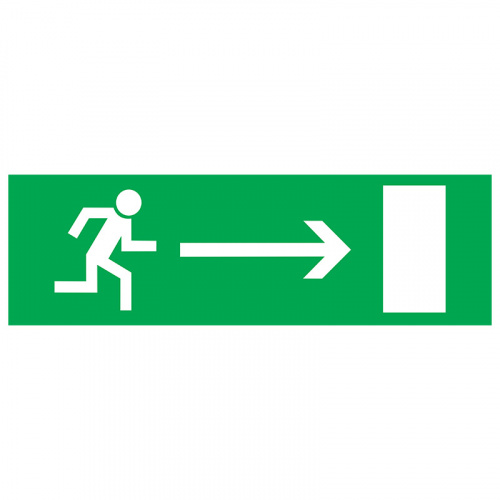 Табличка REXANT ПВХ эвакуационный знак «Направление к эвакуационному выходу направо» 100х300 мм (1/10) (56-0027-2)