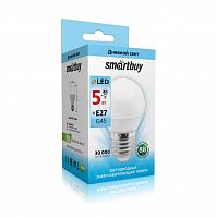 Лампа светодиодная SMARTBUY GL45 5Вт 220V 4000K E27 (глоб, нейтральный свет) (1/10/50) (SBL-G45-05-40K-E27)