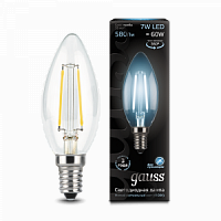Лампа светодиодная GAUSS Filament Свеча 7W 580lm 4100К Е14 1/10/50 (103801207)