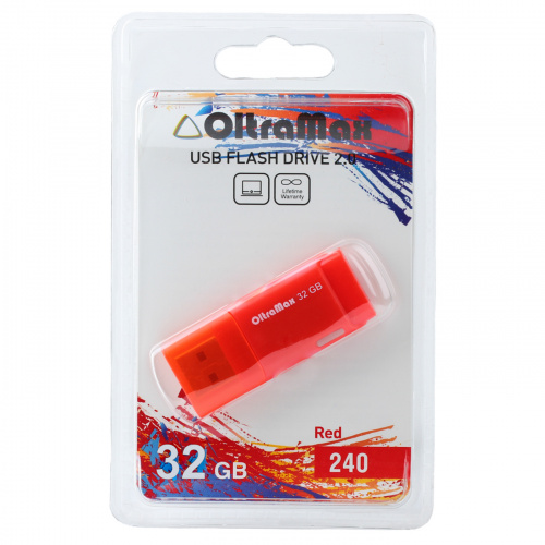 Флеш-накопитель USB  32GB  OltraMax  240  красный (OM-32GB-240-Red) фото 4