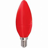 Лампа светодиодная ECOLA candle color 6,0W 220V E14 Red свеча Красная матовая колба 103x37(1/10/100)