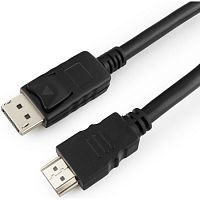 Кабель DisplayPort->HDMI Cablexpert, 1,8м, 20M/19M, черный, экран, пакет