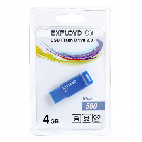 Флеш-накопитель USB  4GB  Exployd  560  синий (EX-4GB-560-Blue) фото 6