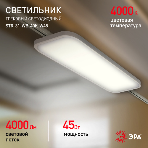 Трековый светильник трехфазный ЭРА STR-31-WB-40K-W45 панель 45Вт 4000К 4000Лм белый (1/4) (Б0051776) фото 10