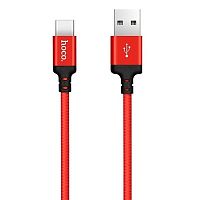 Кабель USB - Type-C HOCO X14 Times speed, 1.0м, круглый, 3.0A, ткань, цвет: красный (1/33/330) (6957531062875)