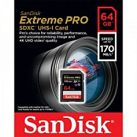 SDXC  64GB  SanDisk Class 10 Extreme Pro V30 UHS-I U3 (170 Mb/s)