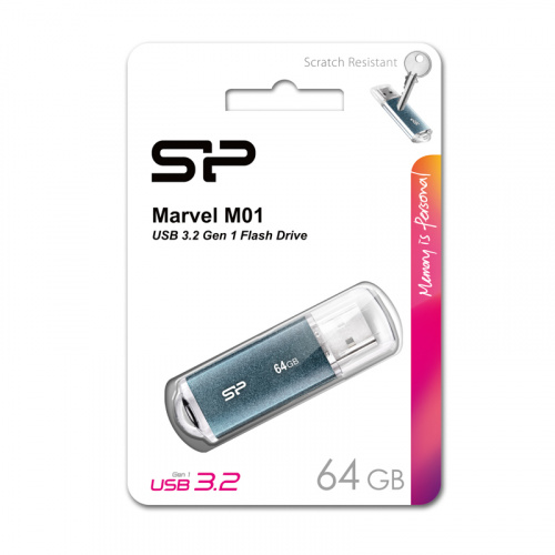 Флеш-накопитель USB 3.0  64GB  Silicon Power  Marvel M01 синий (SP064GBUF3M01V1B) фото 9