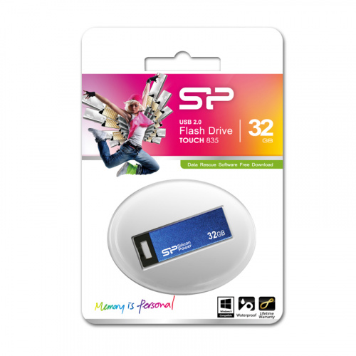 Флеш-накопитель USB  32GB  Silicon Power  Touch 835  синий (SP032GBUF2835V1B) фото 16