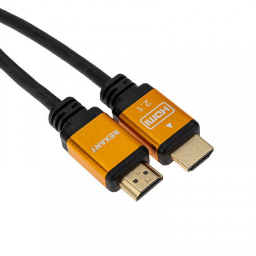 Кабель REXANT HDMI - HDMI 2.1, длина 1м, Gold  (1/1) (17-6002) фото 3