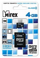 MicroSD  4GB  Mirex Class  4 + SD адаптер