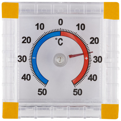 Термометр оконный биметаллический, квадратный ТББ на блистере (1/100)