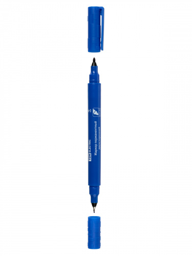 Маркер перманентный двухсторонний 0,4/1 мм, синий (пакет) круглый наконечник TDM (10/600) (SQ0594-0114) фото 4