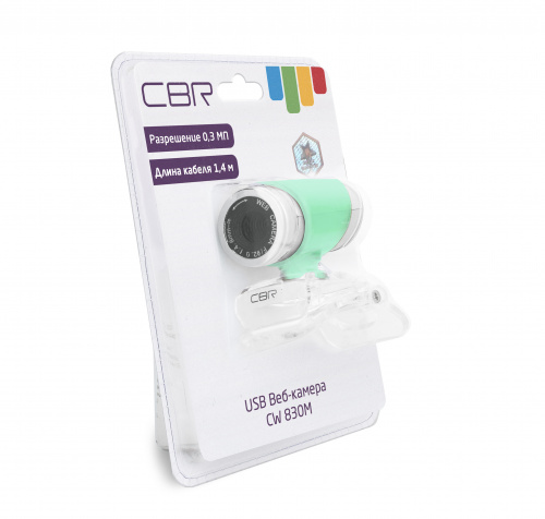Веб-камера CBR CW 830M Green, 0,3 МП,640х480, USB 2.0, встр. микрофон, зеленый (1/100) фото 2