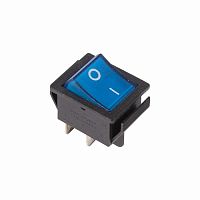 Выключатель клавишный 250V 16А (4с) ON-OFF синий с подсветкой REXANT (10/500) (36-2331)