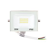 Прожектор светодиодный СДО 20Вт 1600Лм 2700K тёплый свет белый корпус REXANT (1/24) (605-019)
