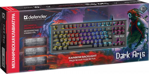 Клавиатура механическая игровая DEFENDER Dark Arts GK-375 RU,Rainbow,87 клавиш, черный (1/20) (45375) фото 2