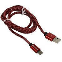 Кабель DEFENDER USB08-03T PRO USB2.0, красный, AM-MicroBM, 1m, 2.1A (1/100) (87801)
