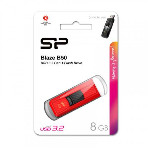 Флеш-накопитель USB 3.0  8GB  Silicon Power  Blaze B50  красный (SP008GBUF3B50V1R) фото 11