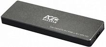Внешний корпус SSD AgeStar 31UBVS6C NVMe/SATA USB 3.2 алюминий черный M2 2280 м