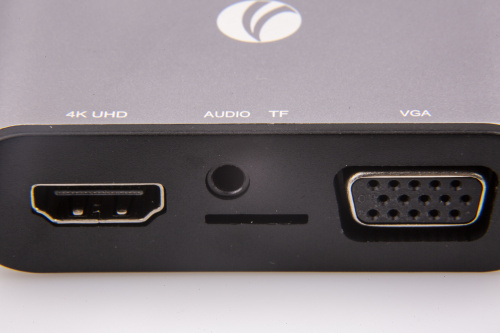 USB-концентратор USB3.1 Type-CM-->HDMI +VGA+3XUSB +PD charging+TF+AUDIO,Aluminum Shell, VCOM <CU425> (1/100) (CU425M) фото 4