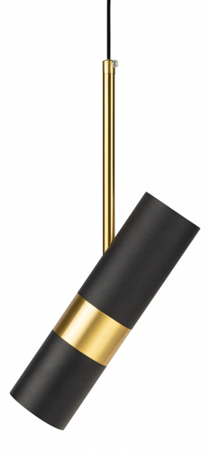 Светильник ЭРА потолочный подвесной PL33 BK/GD MR16 GU10 цилиндр черный, золото (1/25) (Б0061382) фото 6