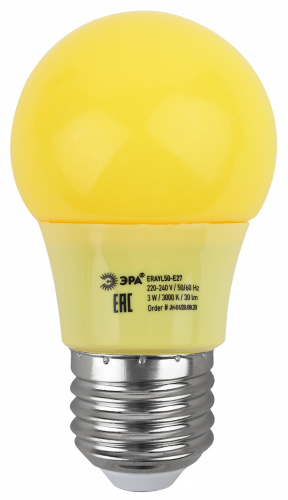 Лампа светодиодная ЭРА STD ERAYL50-E27 E27 / Е27 3Вт груша желтый для белт-лайт (1/100) (Б0049581) фото 3