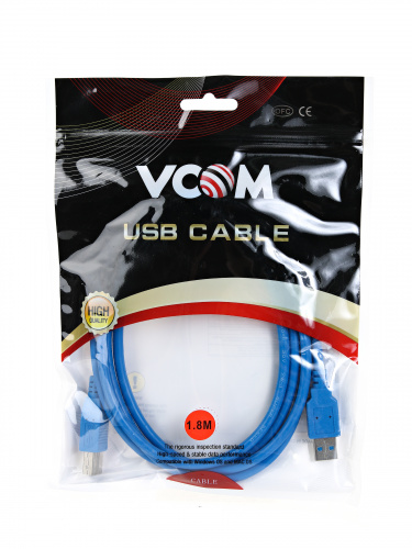 Кабель соединительный VCOM USB 3.0 AM - BM, 1.8 м. (1/75) (VUS7070-1.8M) фото 3