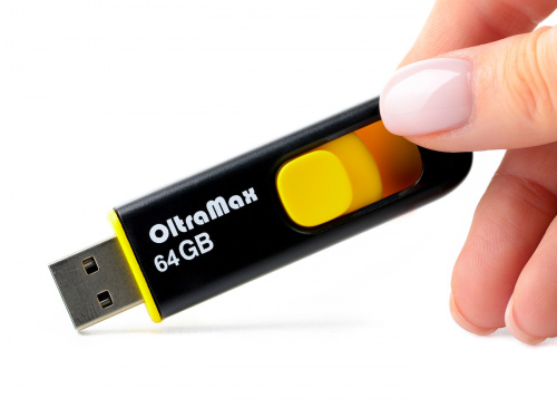 Флеш-накопитель USB  64GB  OltraMax  250  жёлтый (OM-64GB-250-Yellow) фото 2