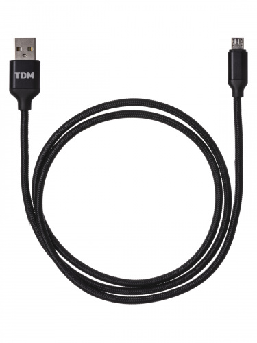 Дата-кабель TDM ДК 7, USB - micro USB, 1 м, тканевая оплетка, черный, (1/200) (SQ1810-0307) фото 4