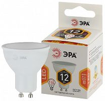 Лампа светодиодная ЭРА STD LED MR16-12W-827-GU10 GU10 12Вт софит теплый белый свет (1/100) (Б0040889)