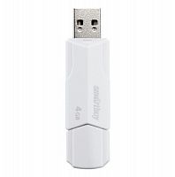 Флеш-накопитель USB  4GB  Smart Buy  Clue  белый (SB4GBCLU-W)
