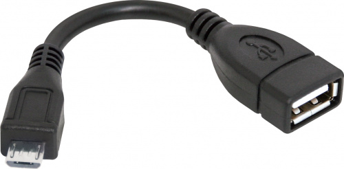 Кабель-переходник DEFENDER USB OTG microUSB(M)-USB(F), черный, 8см (1/25/500) (87300) фото 3