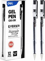 Ручка гелев. Deli EveryU EG65-BK прозрачный d=0.5мм черн. черн.