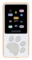 Плеер Hi-Fi Flash Digma S4 8Gb белый/оранжевый/1.8"/FM/microSD
